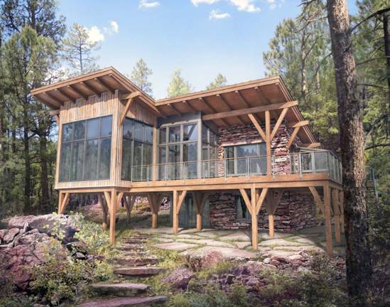 Golden Canyon Timber Home Floor Plan from Colorado Timberframe